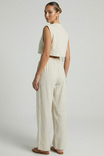 Lila | Chic Two Piece Set with Sleeveless Top and Wide Leg Pants