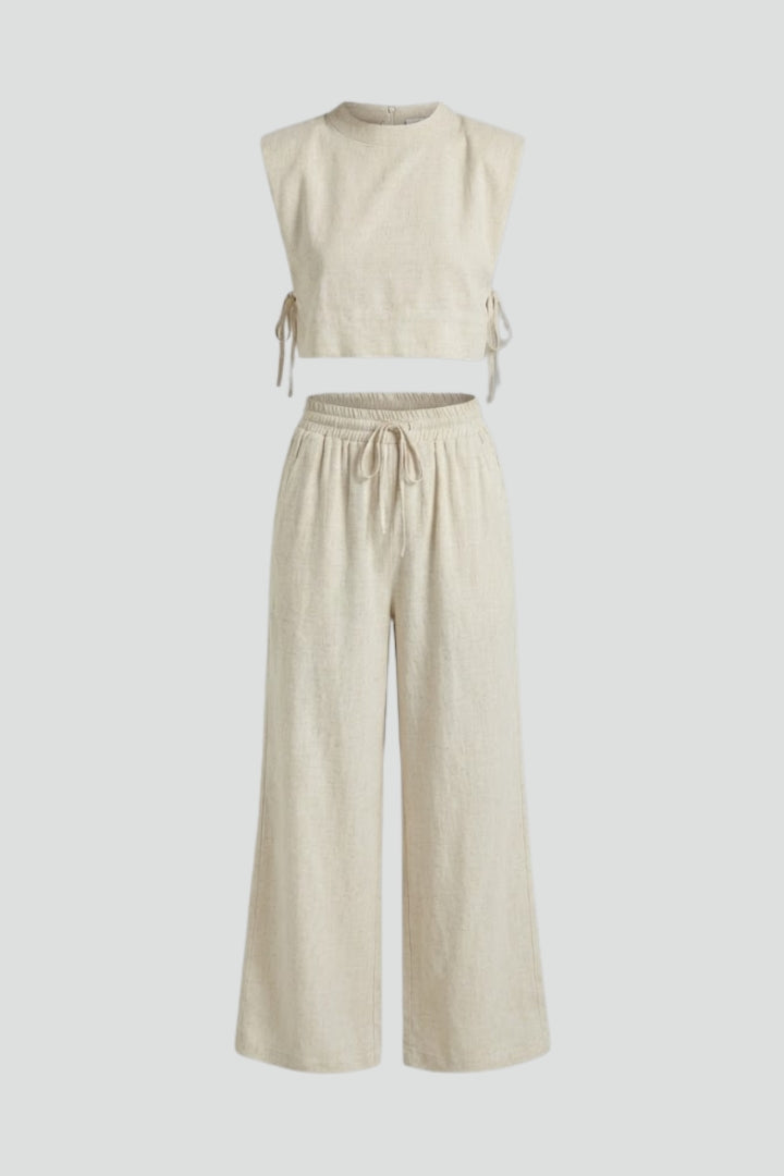 Lila | Chic Two Piece Set with Sleeveless Top and Wide Leg Pants