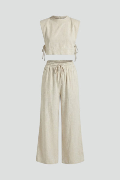 Lila | Chic Two Piece Set with Sleeveless Top and Wide Leg Pants