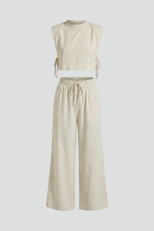 Lila | Chic Two Piece Set with Sleeveless Top and Wide Leg Pants