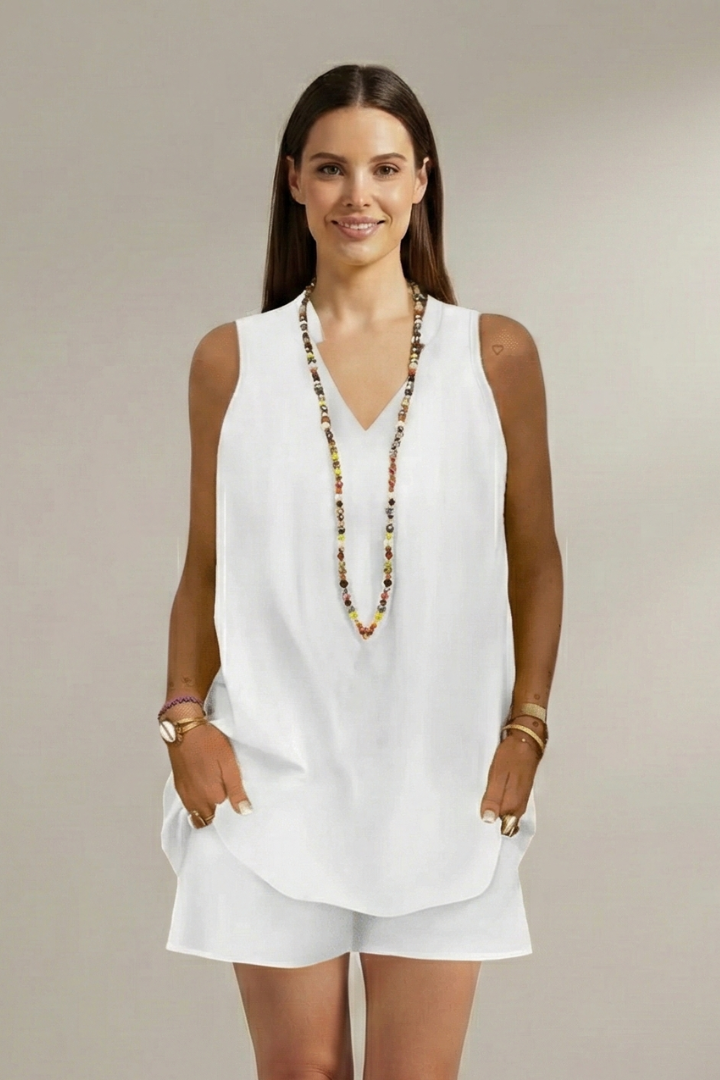 Lena | Chic Sleeveless Tunic and Shorts Set