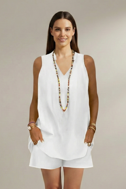 Lena | Chic Sleeveless Tunic and Shorts Set