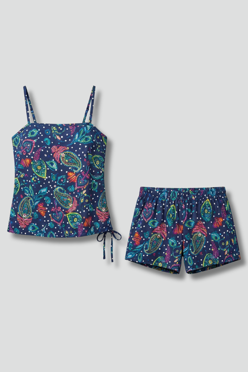 Lena | Chic Spaghetti Strap Set with Drawstring Shorts