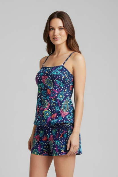 Lena | Chic Spaghetti Strap Set with Drawstring Shorts