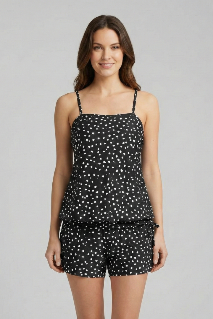 Lena | Chic Spaghetti Strap Set with Drawstring Shorts