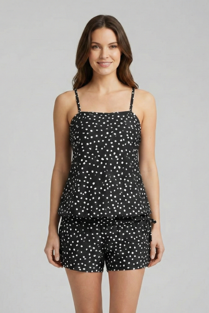 Lena | Chic Spaghetti Strap Set with Drawstring Shorts