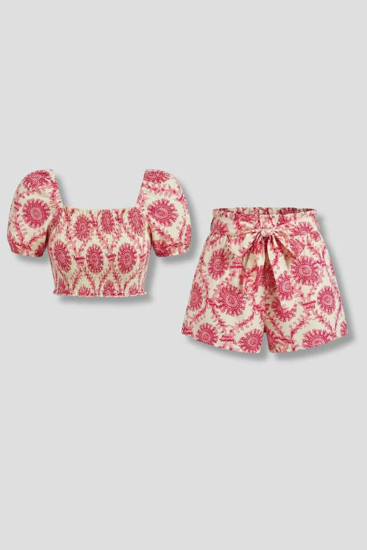 Elena | Chic Square Neck Two Piece Set