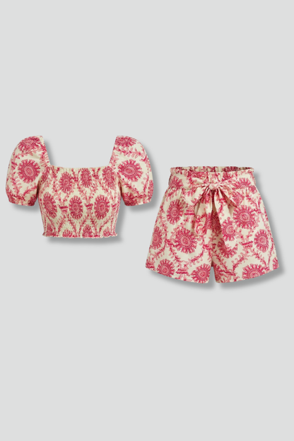 Elena | Chic Square Neck Two Piece Set