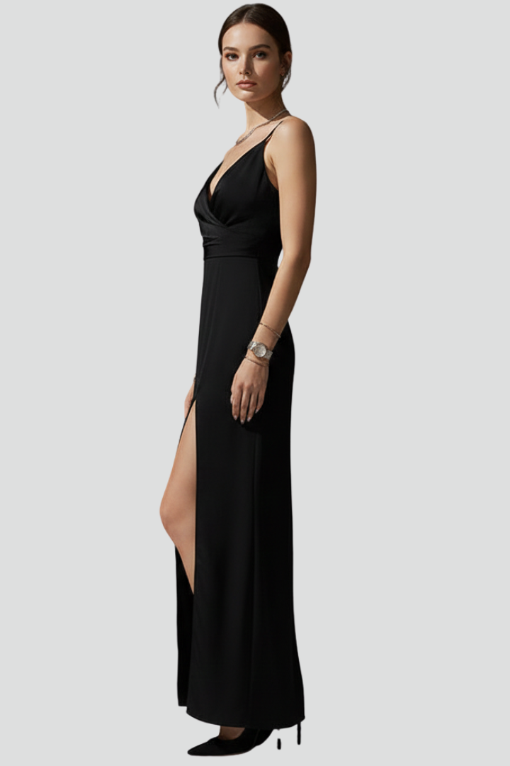 Lila | V-Neck Spaghetti Strap Dress with Side Slit