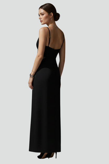Lila | V-Neck Spaghetti Strap Dress with Side Slit