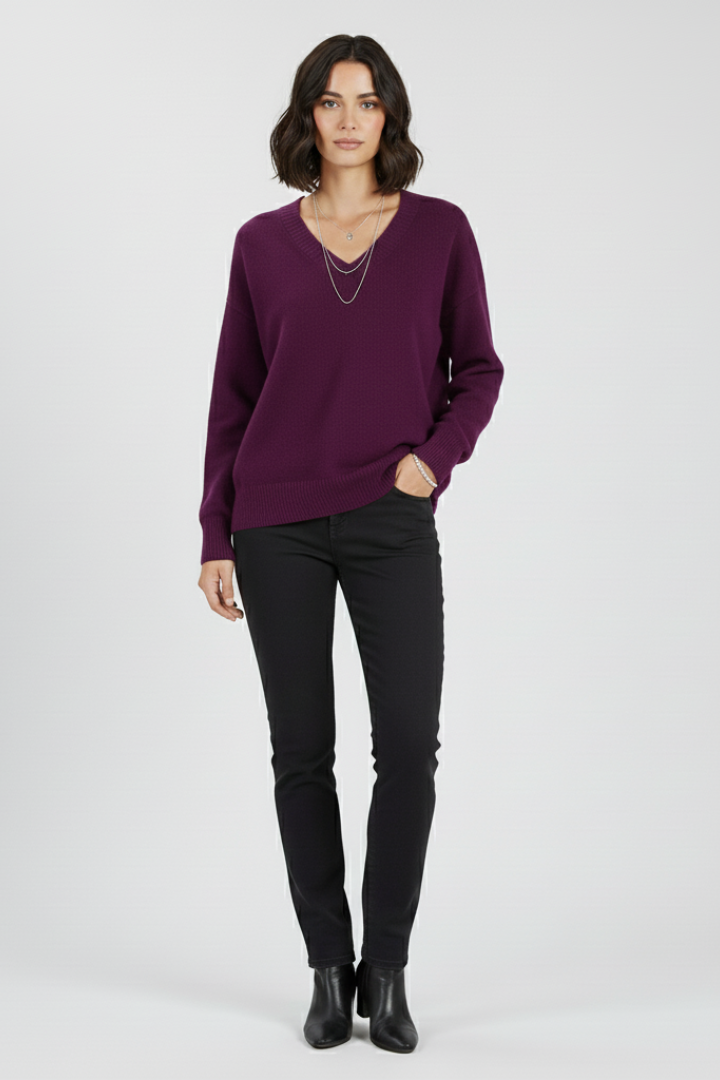 Lila | Luxe V-Neck Pullover Sweater