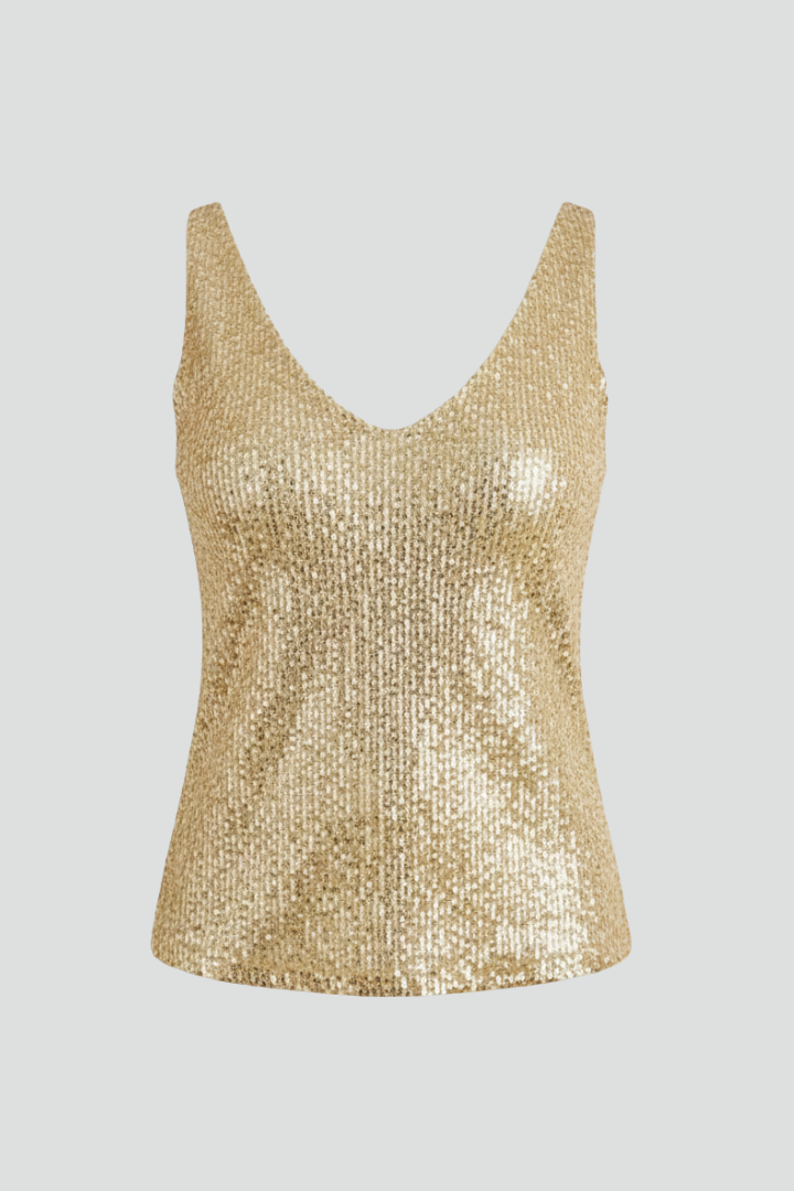 Lila | V-Neck Sequin Top with Versatile Fit