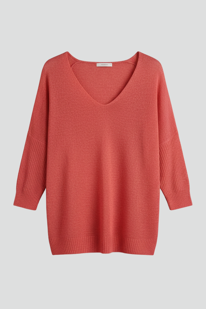 Lena | V-Neck Relaxed Top with Short Sleeves