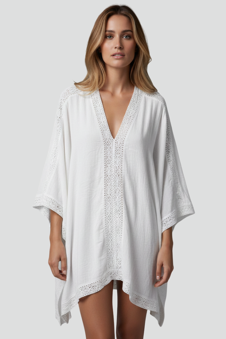 Lena | Textured V-Neck Tunic with Wide Sleeves