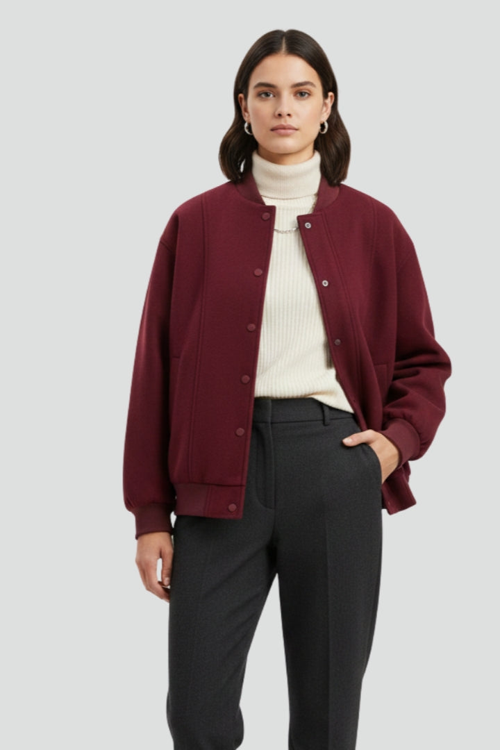 Lila | Varsity Jacket with Snap Closure