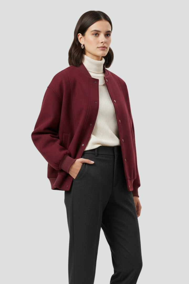 Lila | Varsity Jacket with Snap Closure