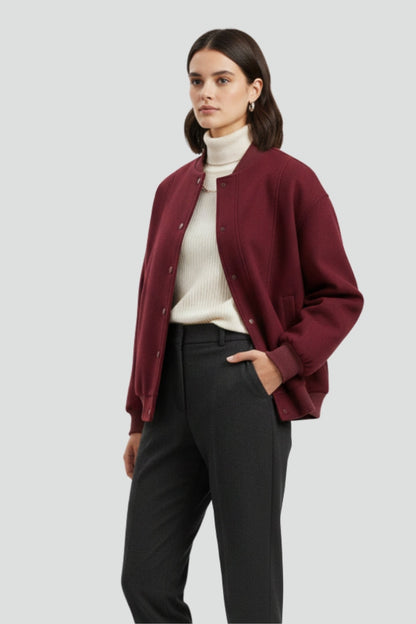 Lila | Varsity Jacket with Snap Closure