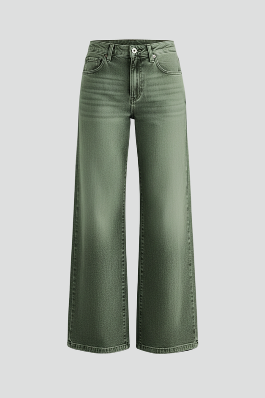 Lena | High-Rise Wide-Leg Jeans with Front Closure