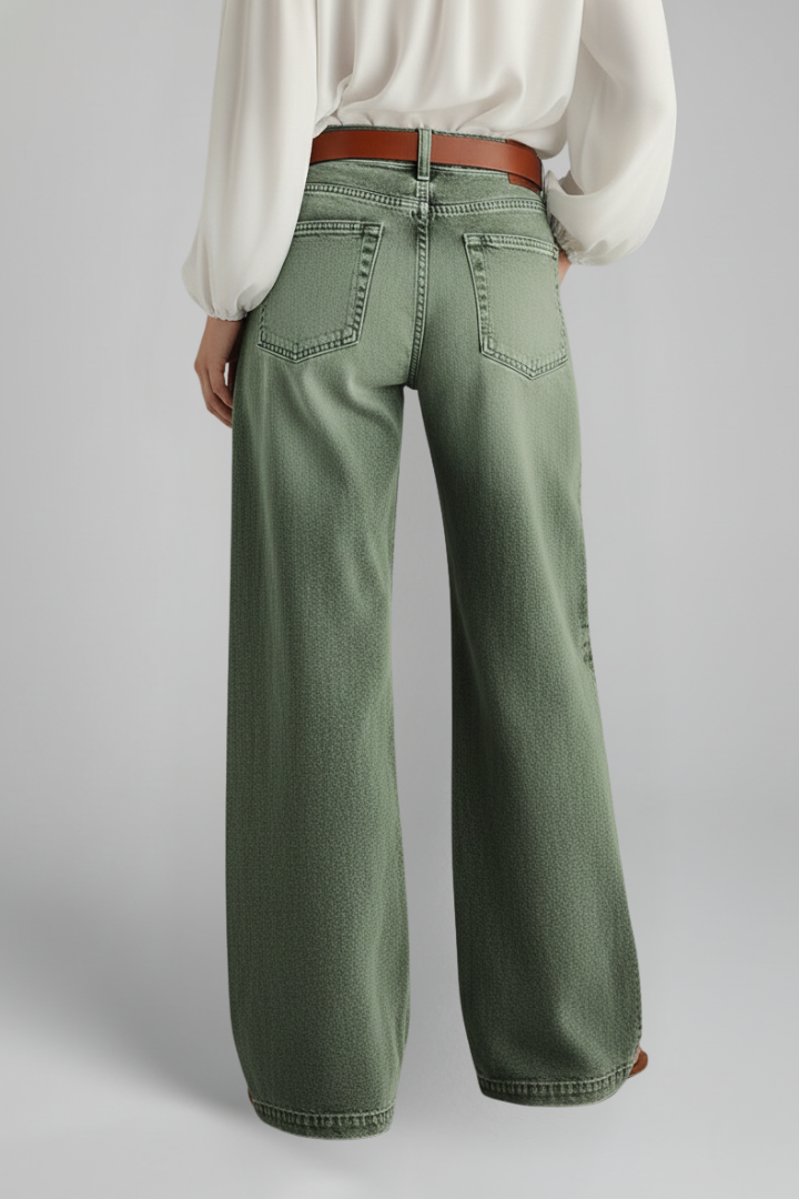 Lena | High-Rise Wide-Leg Jeans with Front Closure