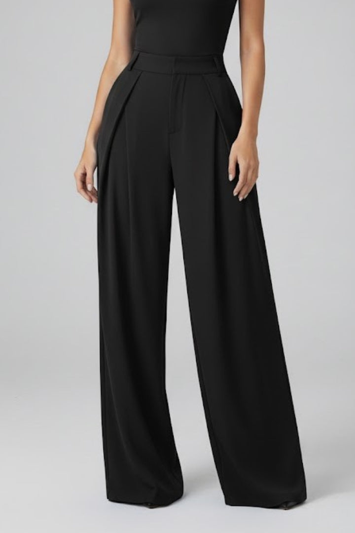 Lila | Pleated High-Rise Wide Leg Trousers