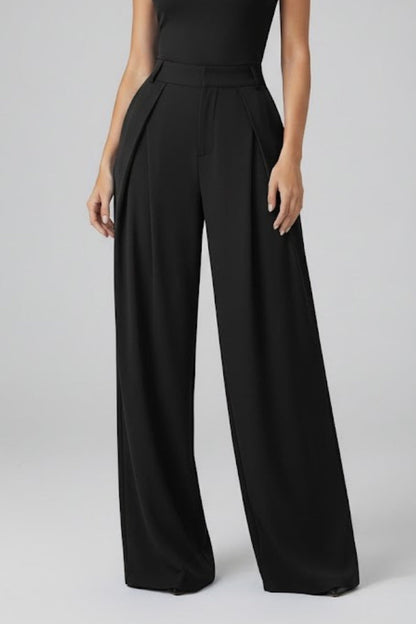 Lila | Pleated High-Rise Wide Leg Trousers