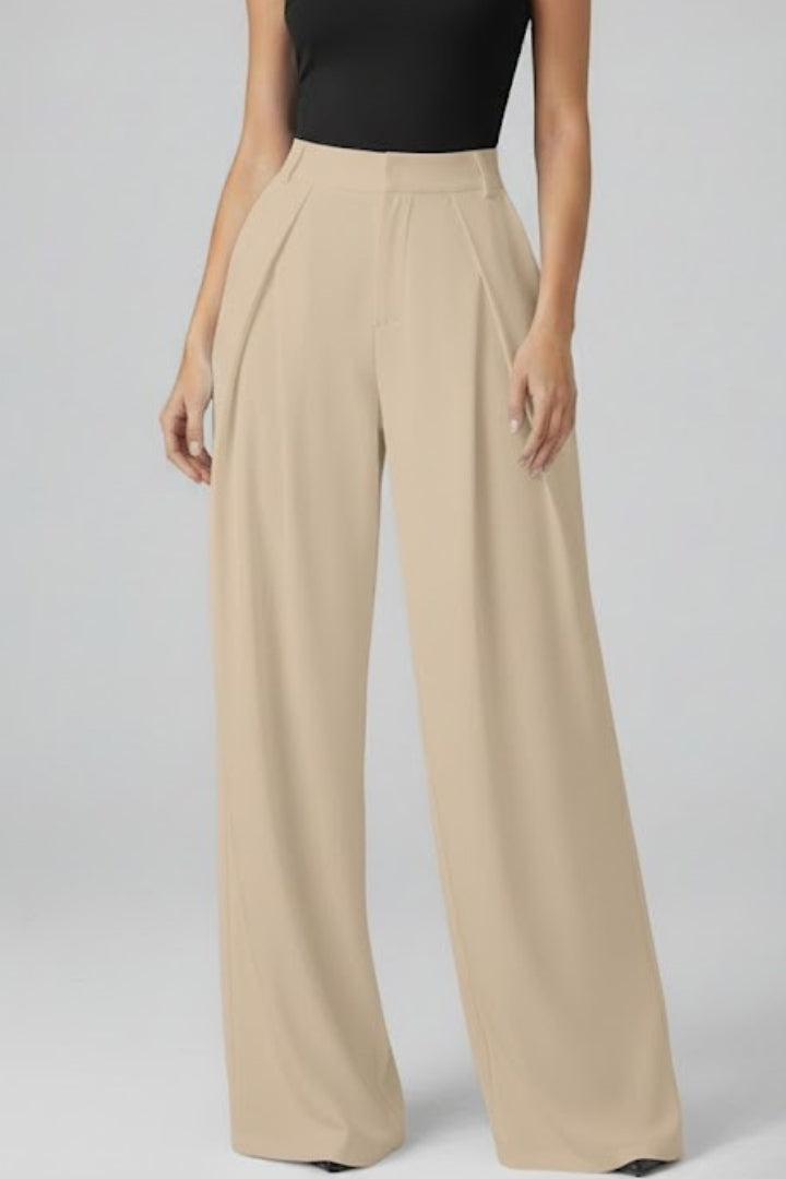 Lila | Pleated High-Rise Wide Leg Trousers