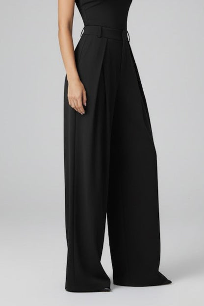 Lila | Pleated High-Rise Wide Leg Trousers