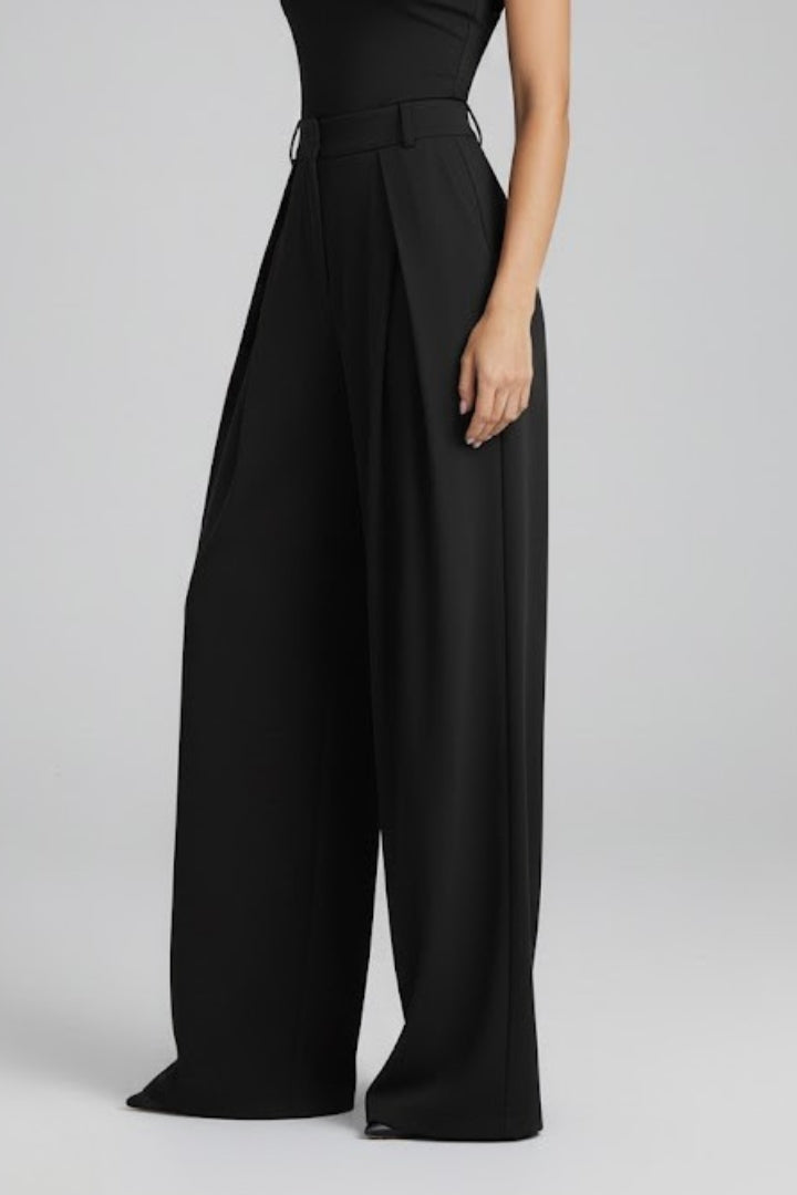 Lila | Pleated High-Rise Wide Leg Trousers