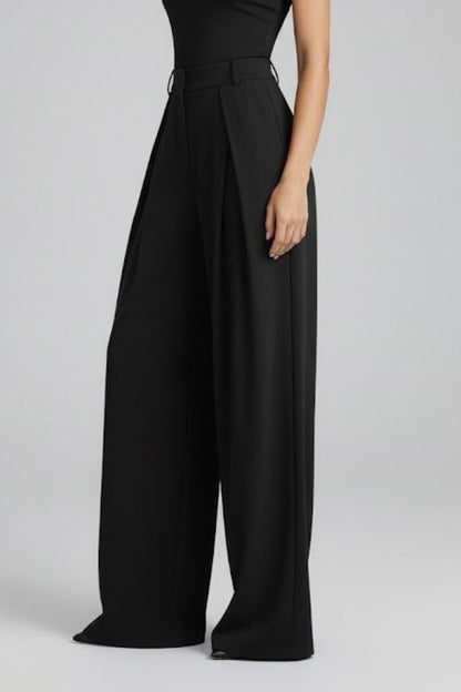 Lila | Pleated High-Rise Wide Leg Trousers
