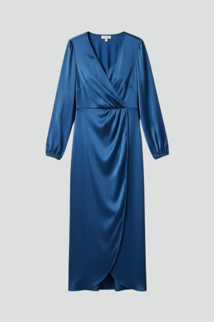 Isla | Elegant Wrap Dress with Deep V Neckline