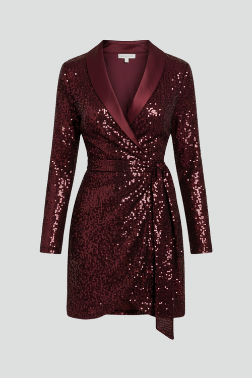 Elena | Draped Sequin Wrap Dress