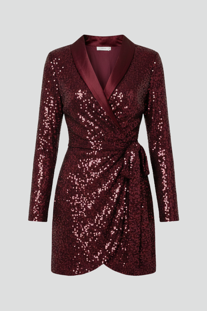 Vivienne | Elegant V Neck Wrap Dress with Long Sleeves