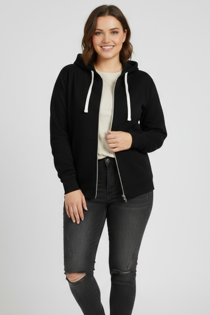 Lila | Luxe Zip Hoodie with Drawstring and Pockets