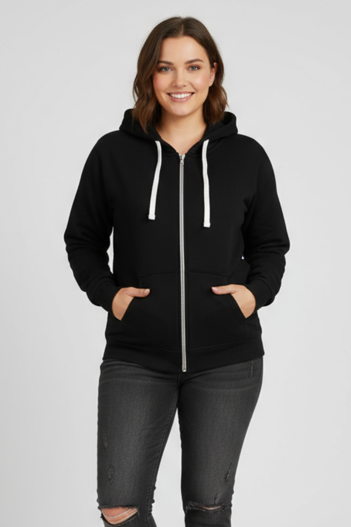Lila | Luxe Zip Hoodie with Drawstring and Pockets