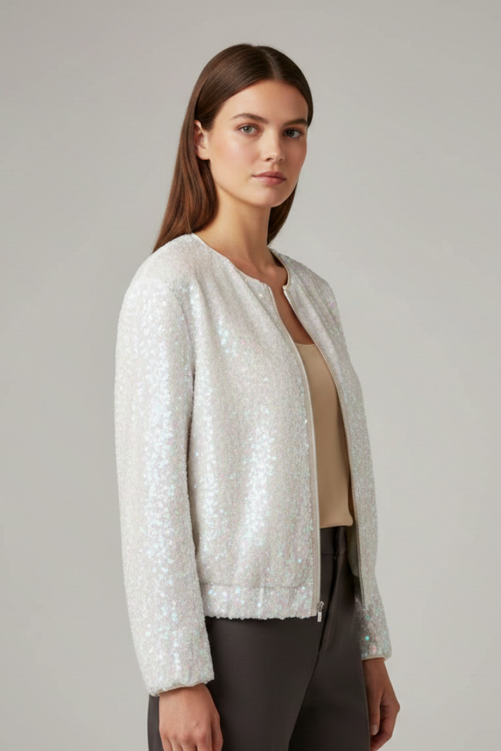 Lena | Chic Zip Jacket with Round Neckline