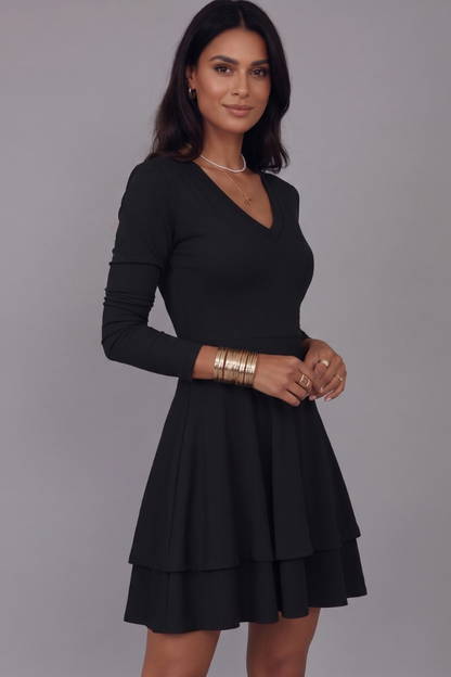 Sofia | V-Neck Long Sleeve Mini Dress