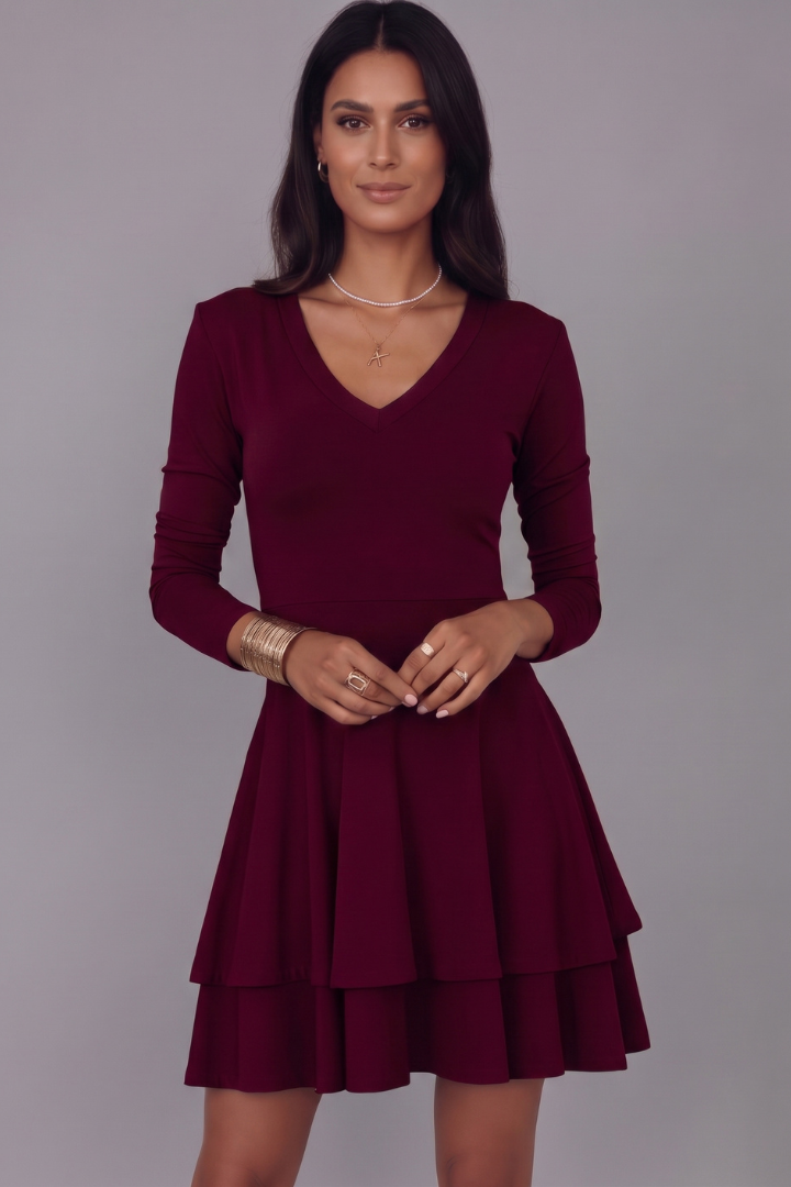 Sofia | V-Neck Long Sleeve Mini Dress