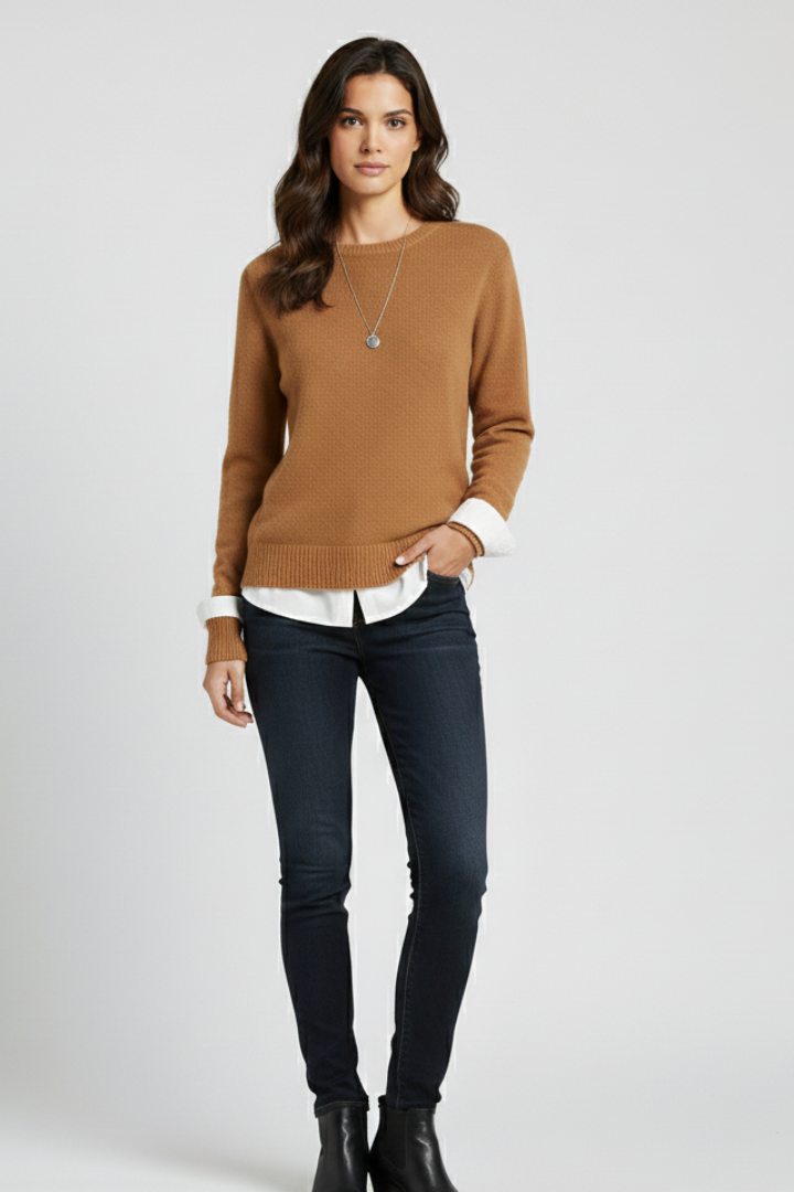 Lena | Knitted Sweater with Round Neckline
