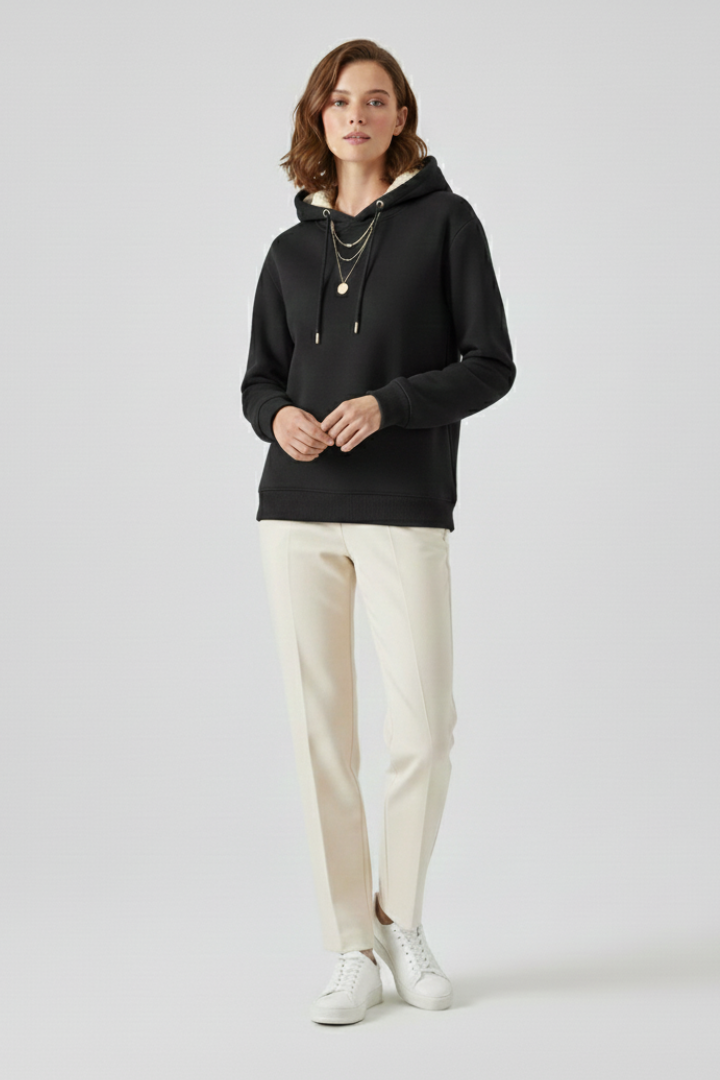 Lila | Luxe Sherpa-Lined Hoodie with Ribbed Cuffs