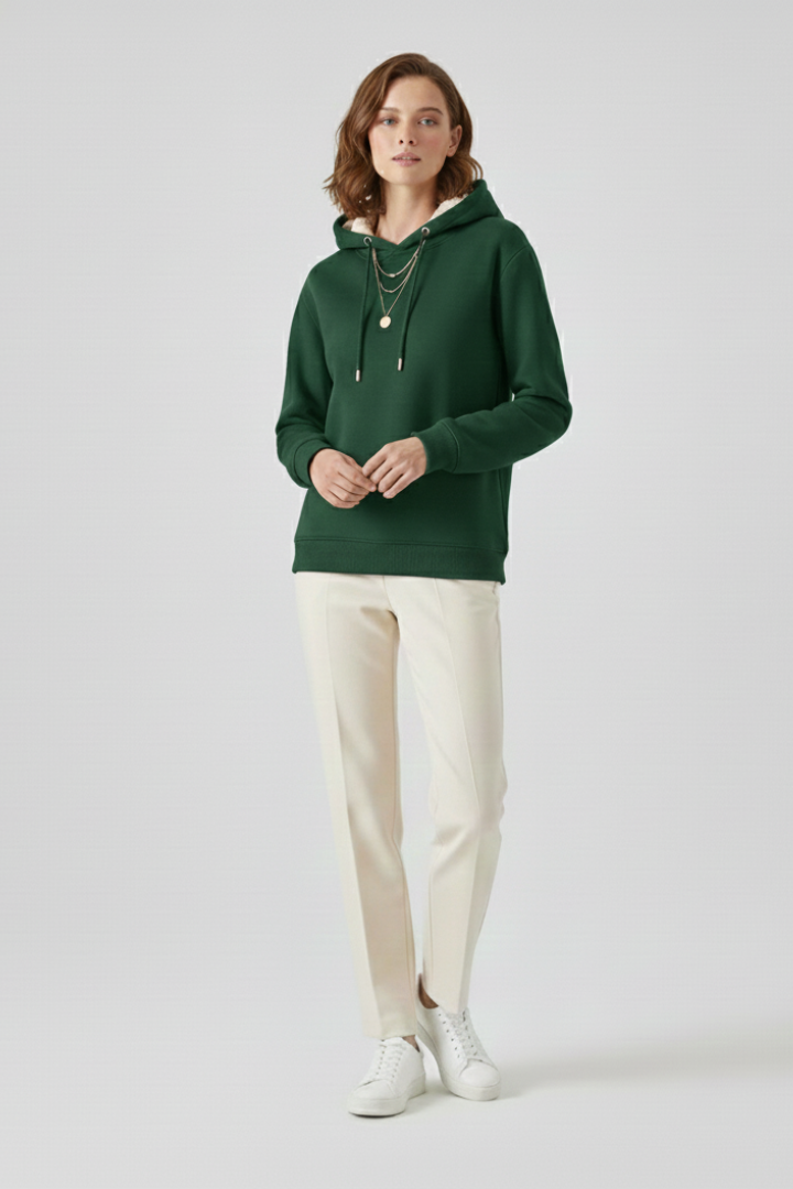 Lila | Luxe Sherpa-Lined Hoodie with Ribbed Cuffs
