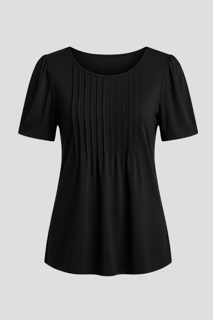 Luna | Chic Round Neck Puff Sleeve T-Shirt