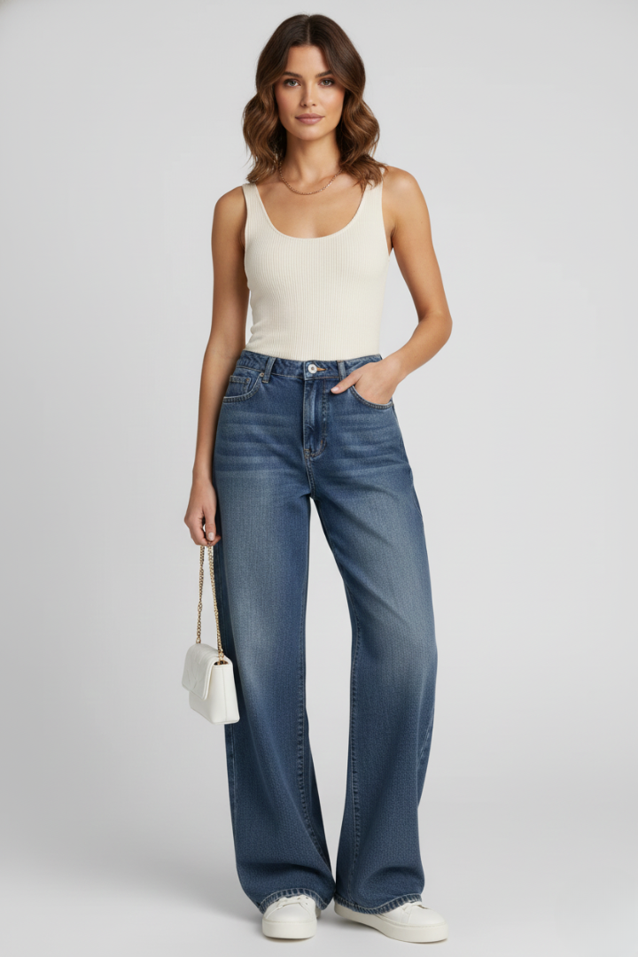 Isla | Luxe Wide-Leg Jeans with Pockets and Fleece Lining
