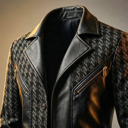 Jasper | Houndstooth Leather Blazer