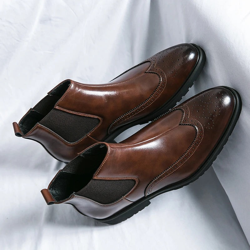 Noelle | Sleek Faux Leather Chelsea Boots