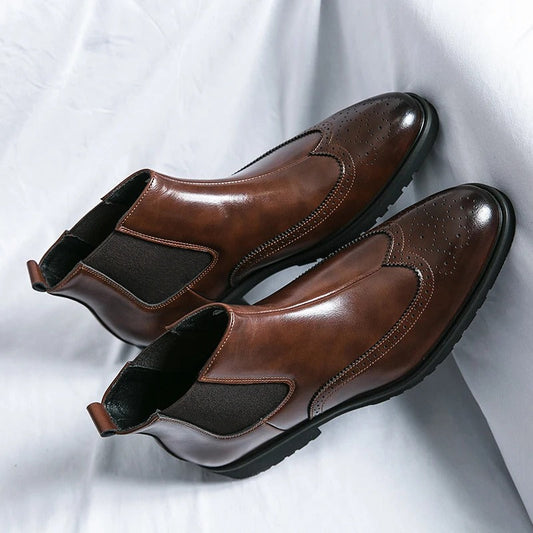 Noelle | Sleek Faux Leather Chelsea Boots