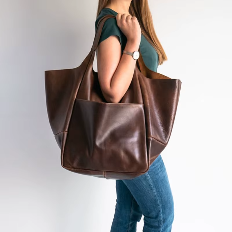 Quinn | Luxe Oversized Leather Tote