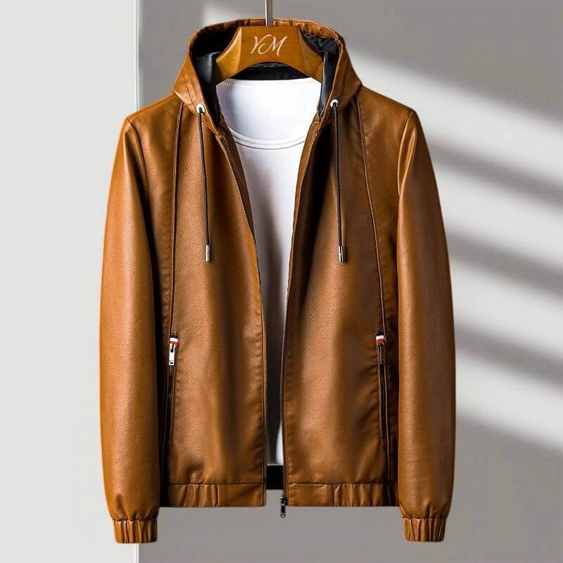 Vivienne | Luxe Hooded Leather Jacket