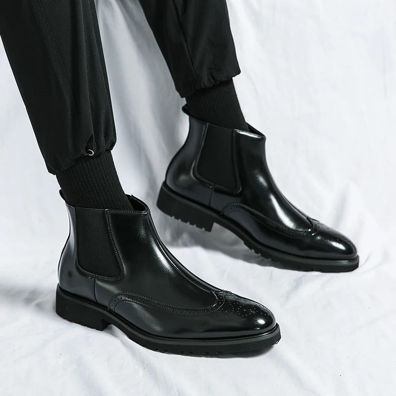 Noelle | Sleek Faux Leather Chelsea Boots