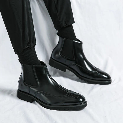 Noelle | Sleek Faux Leather Chelsea Boots