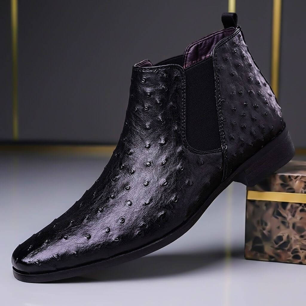 Oscar | Luxe Ostrich Leather Boots